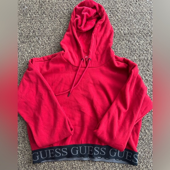 Red cropped hoodie - Picture 2 of 2